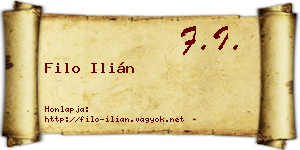 Filo Ilián névjegykártya